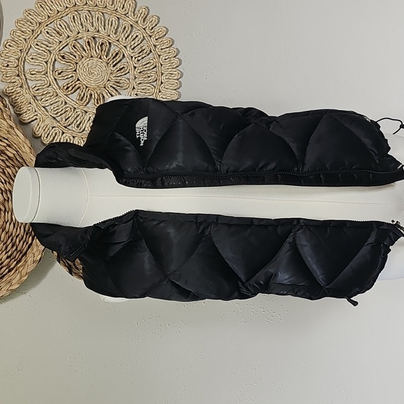 The North Face 550 Goose Down Aconcagua Full Zip Black Puffer Vest Womens XS - Picture 1 of 12